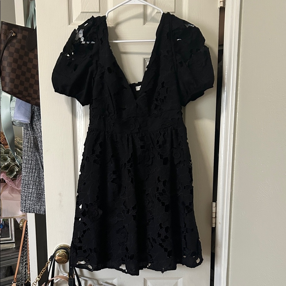 Francesca's Collections Black Floral Mini Dress